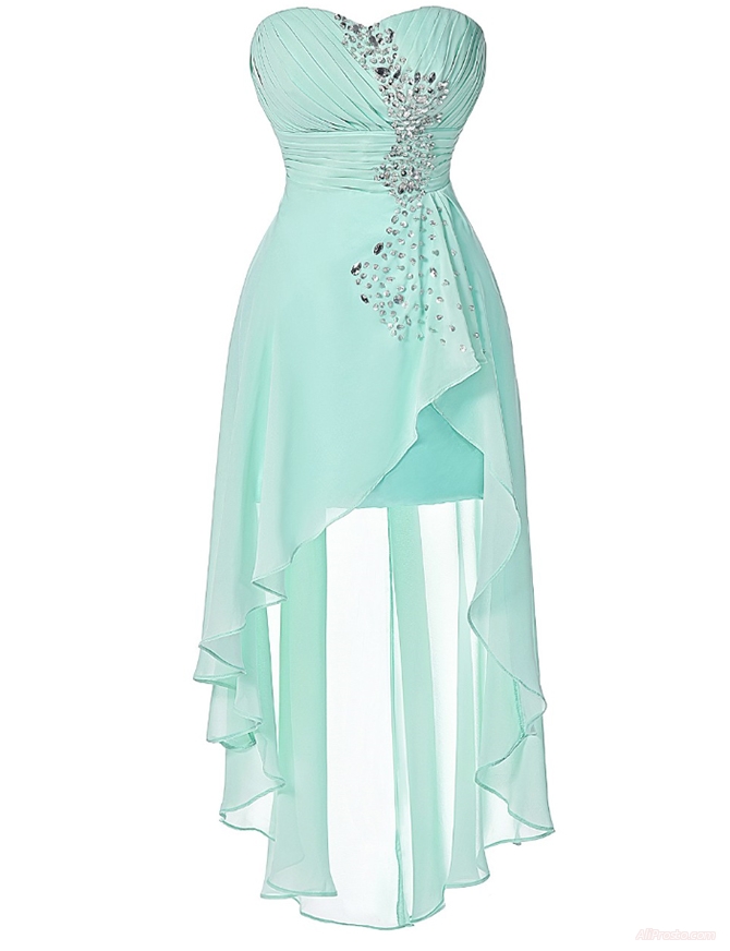 Голубое или салатовое платье в средних тонах для вечеринки