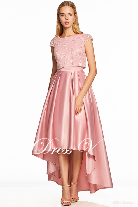 Розовое платье для Выпускного бала в средних тонах с алиэкспресс