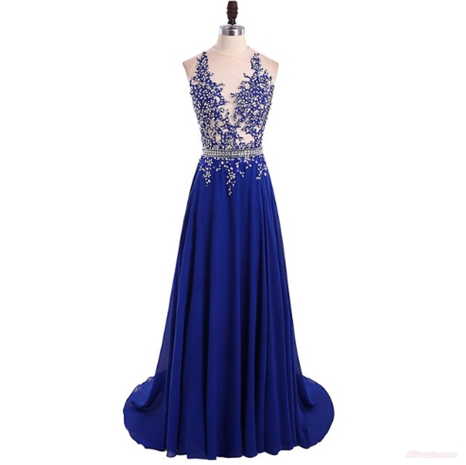 Красивое синее платье для выпускного вечера с алиэкспресс