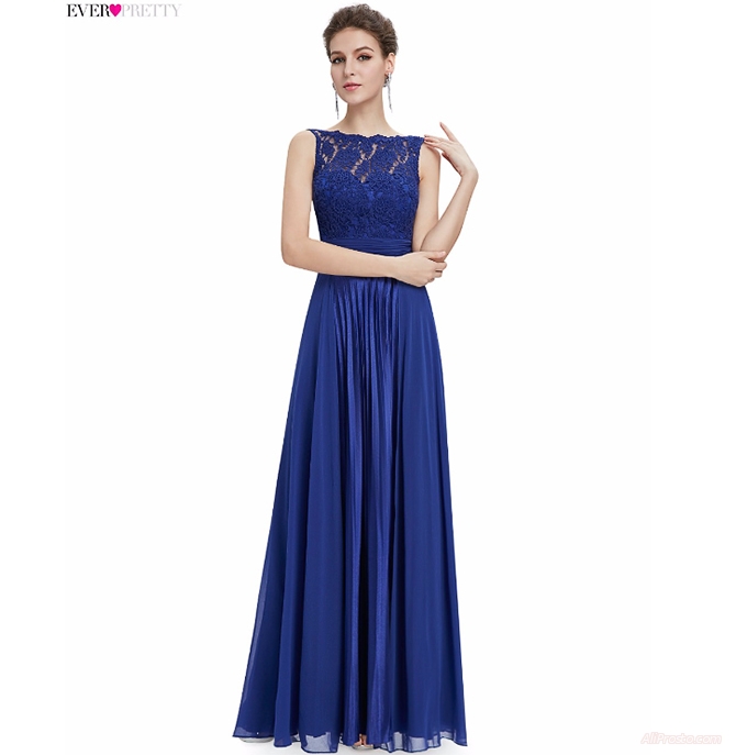 Элегантное синее платье в строгих тонах для вечеринки или клуба