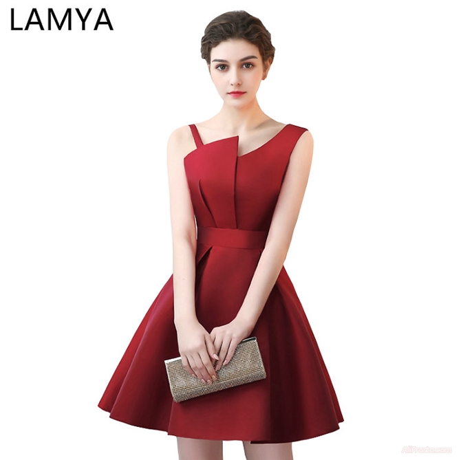 Красное или темно-красное платье в стиле - Бизнес леди, для выпускного вечера