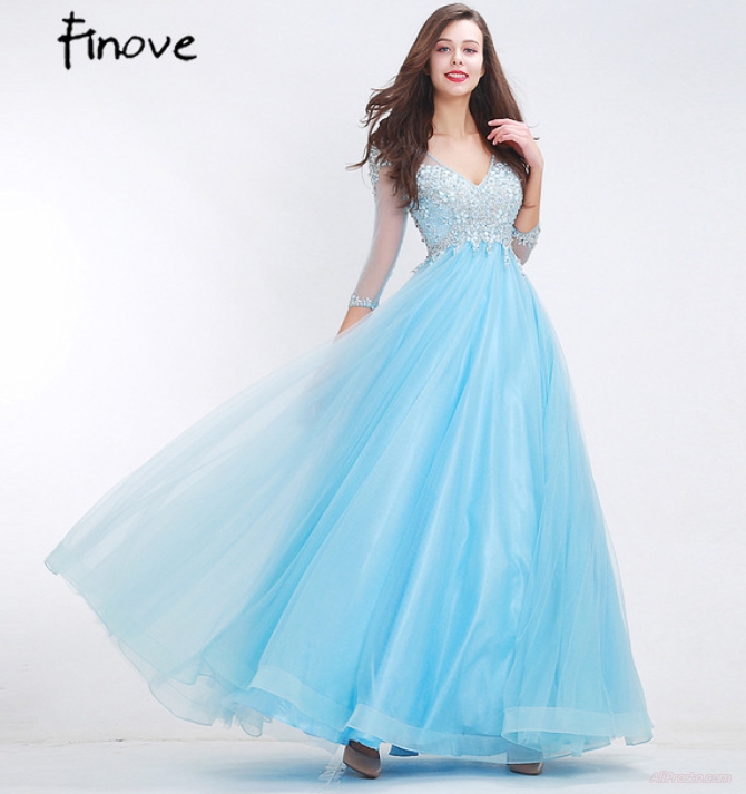 Голубое платье, для выпускного - Воздушное